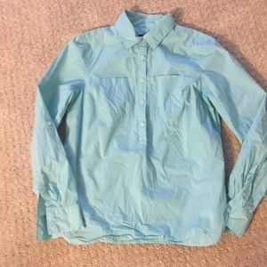 Talbots Petite Blue Botton Down Top